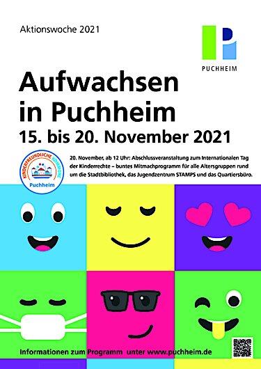 Plakat zur Aktionswoche Aufwachsen in Puchheim vom 15. bis 20. November